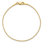 14K 1mm Box with Lobster Clasp Bracelet