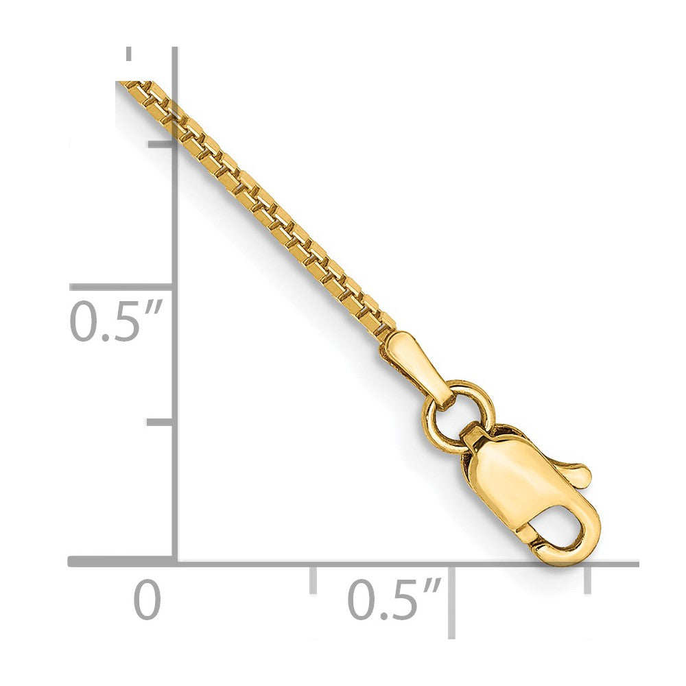 14K 1mm Box with Lobster Clasp Bracelet