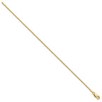 14K 1.1mm Box with Lobster Clasp Bracelet