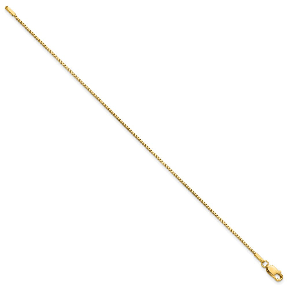 14K 1.1mm Box with Lobster Clasp Bracelet