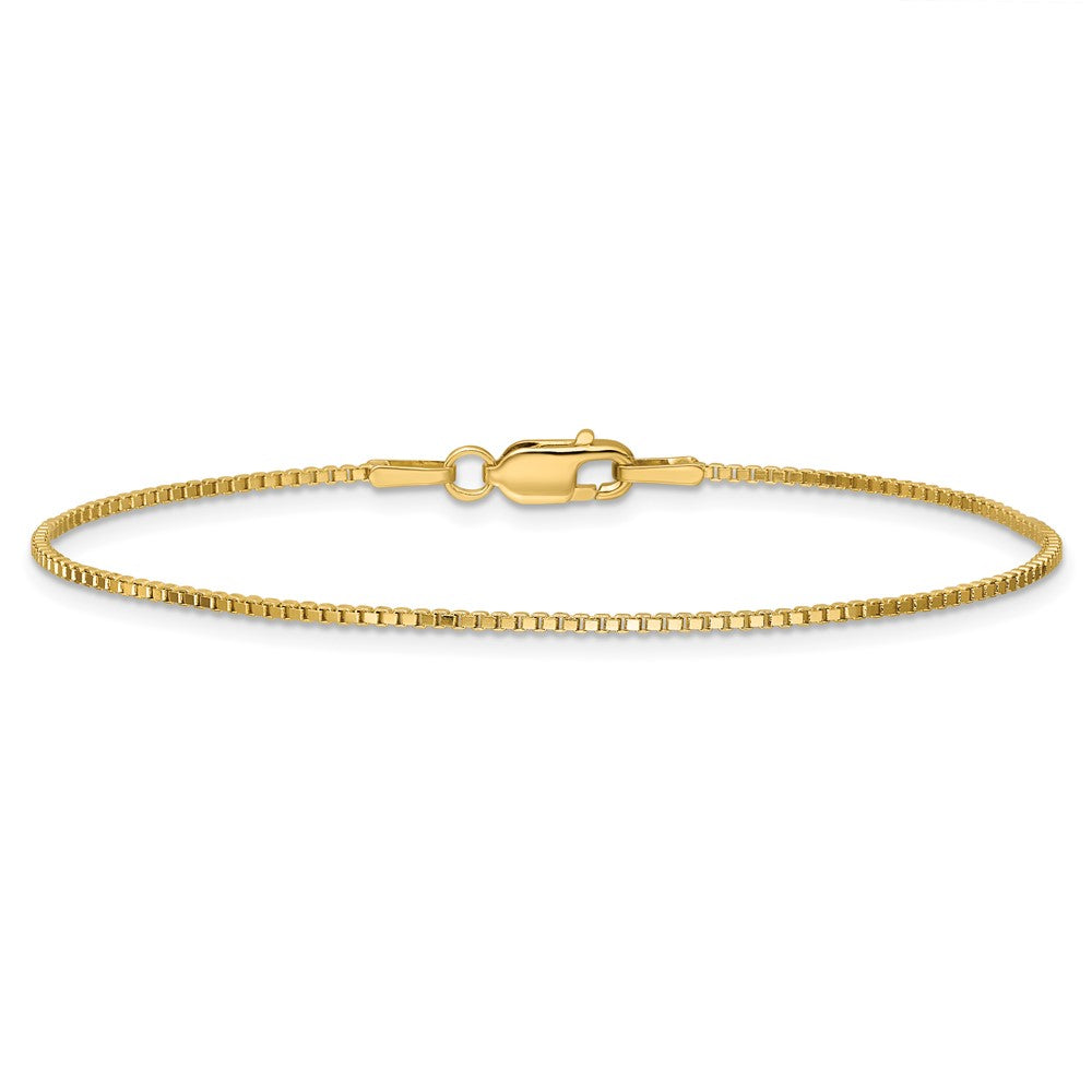 14K 1.1mm Box with Lobster Clasp Bracelet