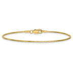 14K 1.1mm Box with Lobster Clasp Bracelet