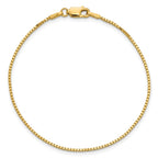14K 1.1mm Box with Lobster Clasp Bracelet