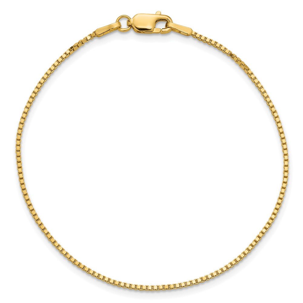 14K 1.1mm Box with Lobster Clasp Bracelet