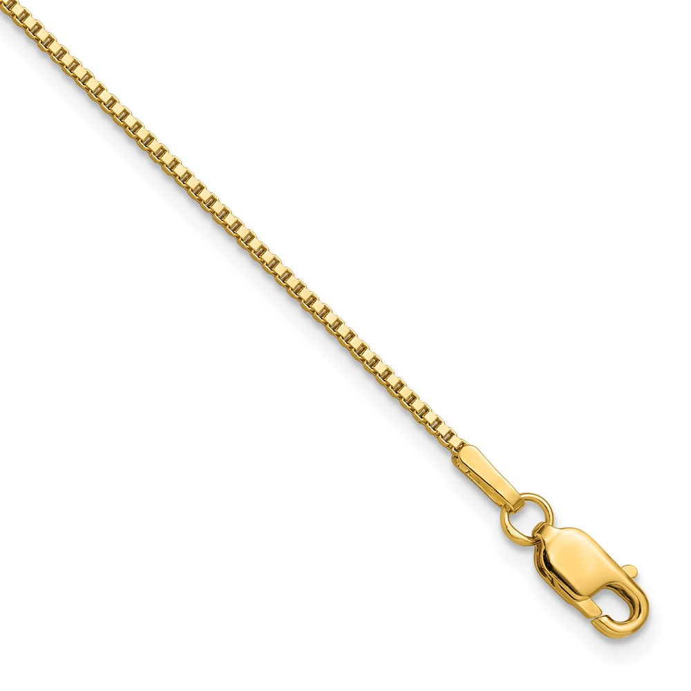 14K 1.1mm Box with Lobster Clasp Bracelet
