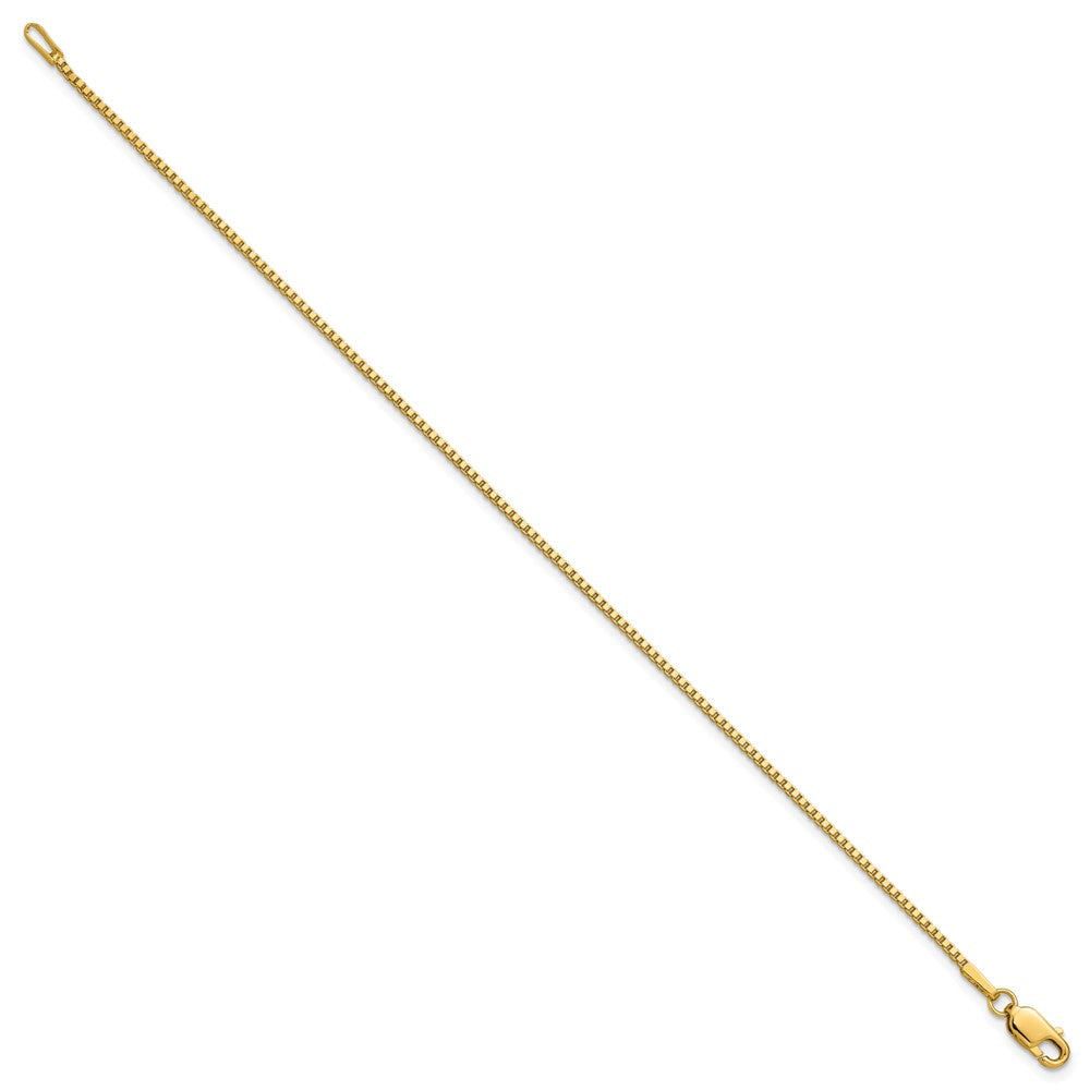14K 1.4mm Box with Lobster Clasp Bracelet
