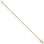 14K 1.4mm Box with Lobster Clasp Bracelet