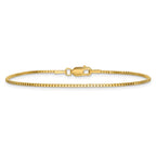 14K 1.4mm Box with Lobster Clasp Bracelet
