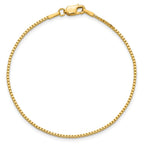 14K 1.4mm Box with Lobster Clasp Bracelet