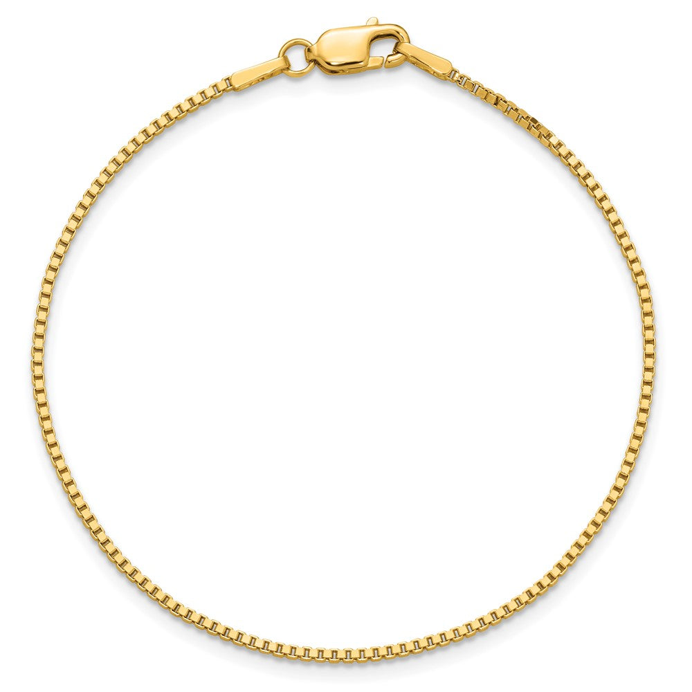 14K 1.4mm Box with Lobster Clasp Bracelet