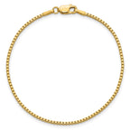 14K 1.5mm Box with Lobster Clasp Bracelet