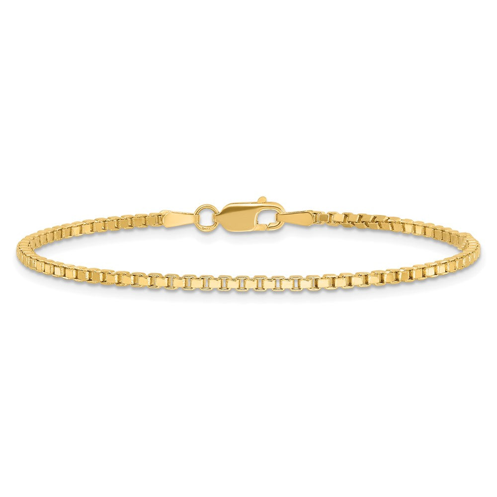 14K 1.9mm Box with Lobster Clasp Bracelet