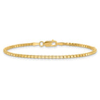 14K 1.9mm Box with Lobster Clasp Bracelet