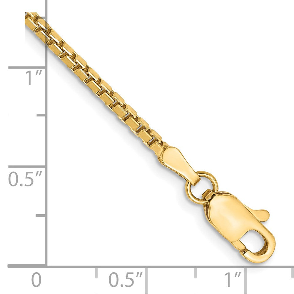 14K 1.9mm Box with Lobster Clasp Bracelet