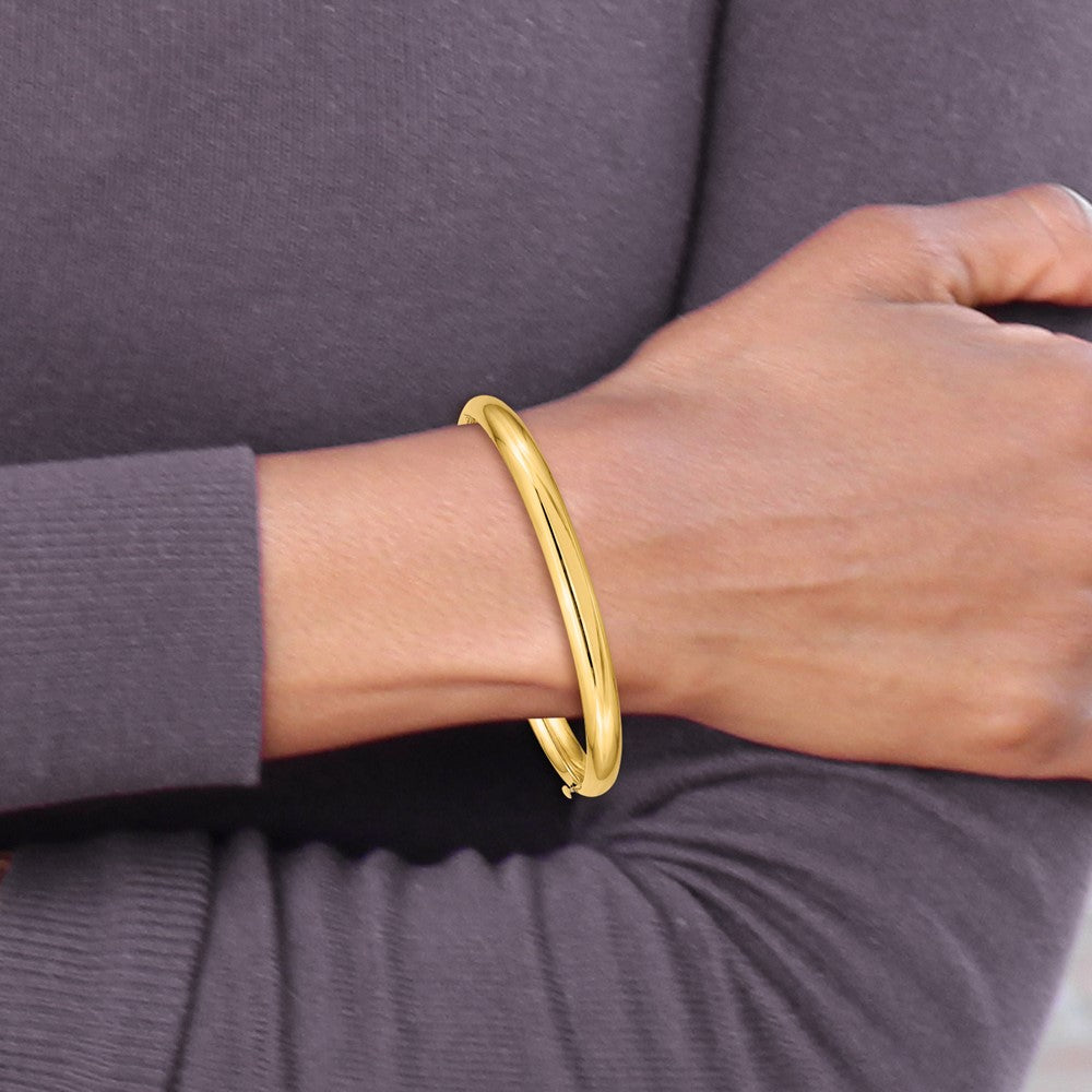 14k 3/16 Polished 5mm Hinged Baby Bangle