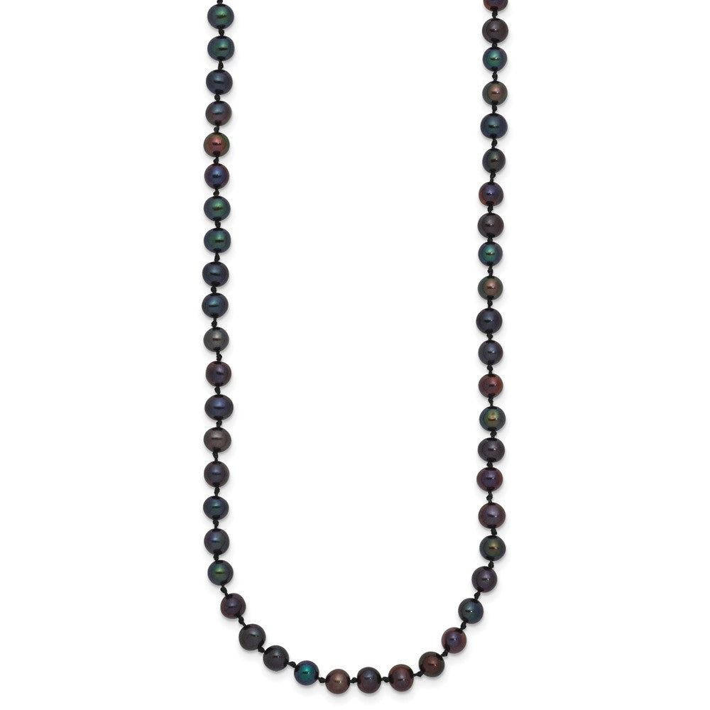 14k 4-5mm Black Near-Round Freshwater Cultured Pearl Necklace