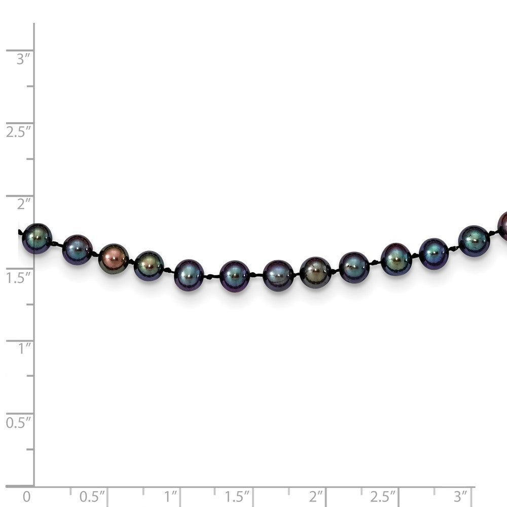 14k 5-6mm Black Near-Round Freshwater Cultured Pearl Necklace