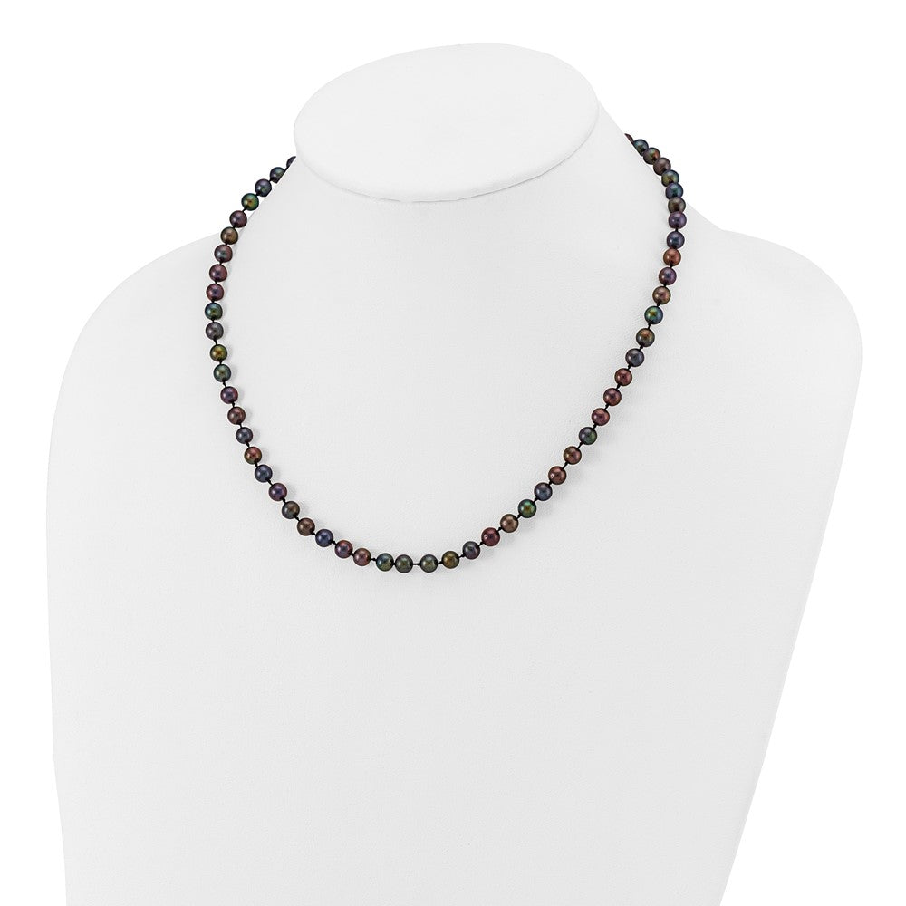 14k 5-6mm Black Near-Round Freshwater Cultured Pearl Necklace