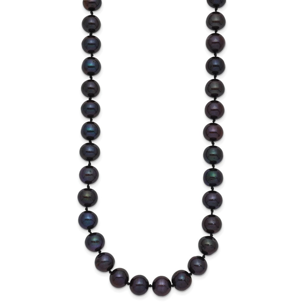 14k 7-8mm Black Near-Round Freshwater Cultured Pearl Necklace