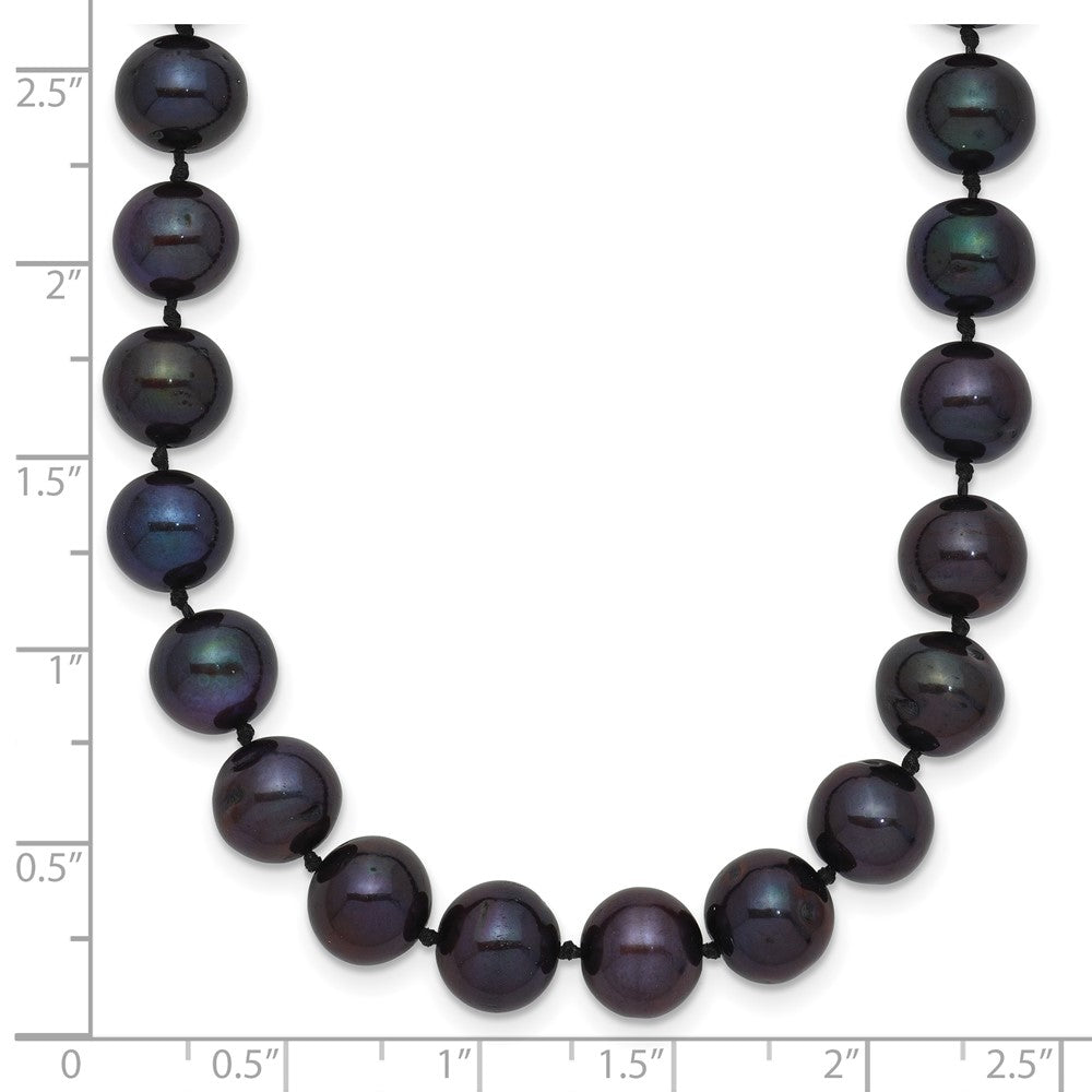 14k 7-8mm Black Near-Round Freshwater Cultured Pearl Necklace