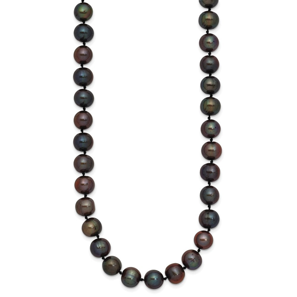 14k 8-9mm Black Near-Round Freshwater Cultured Pearl Necklace