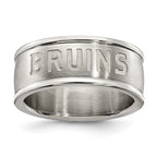 BOSTON BRUINS STAINLESS STEEL LOGO BAND RING SIZE 6