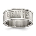 BOSTON BRUINS STAINLESS STEEL LOGO BAND RING SIZE 8