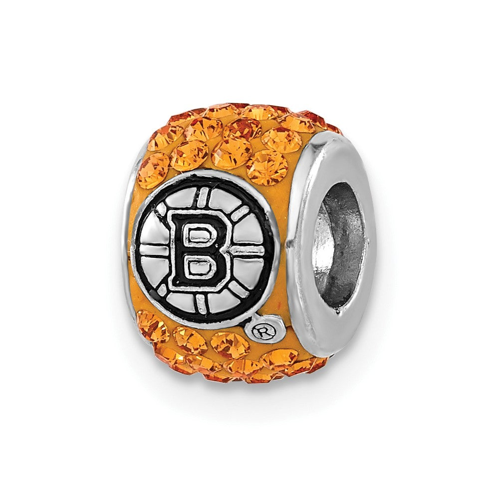 Sterling Silver NHL Boston Bruins Yellow Crystal Bead