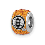 Sterling Silver NHL Boston Bruins Yellow Crystal Bead