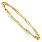 14K Polished Twisted Hinged Bangle