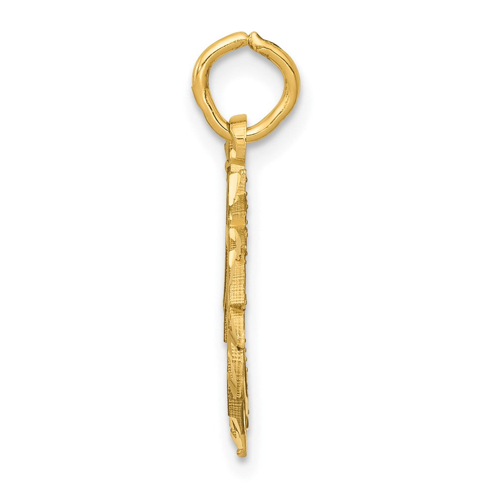14k Diamond-cut Unicorn Head Pendant