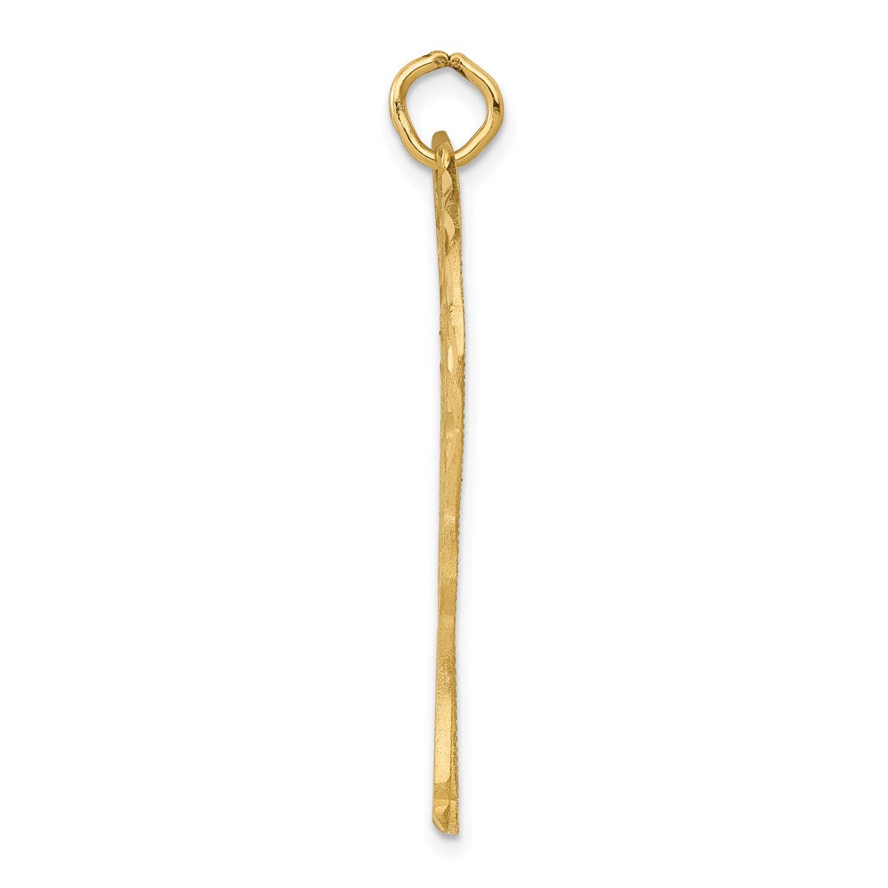 14k Large Satin Diamond-cut Giraffe Charm