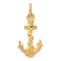 14k 3-D Satin Diamond-cut Anchor with Rope Charm