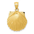 14k Diamond-cut Seashell Pendant