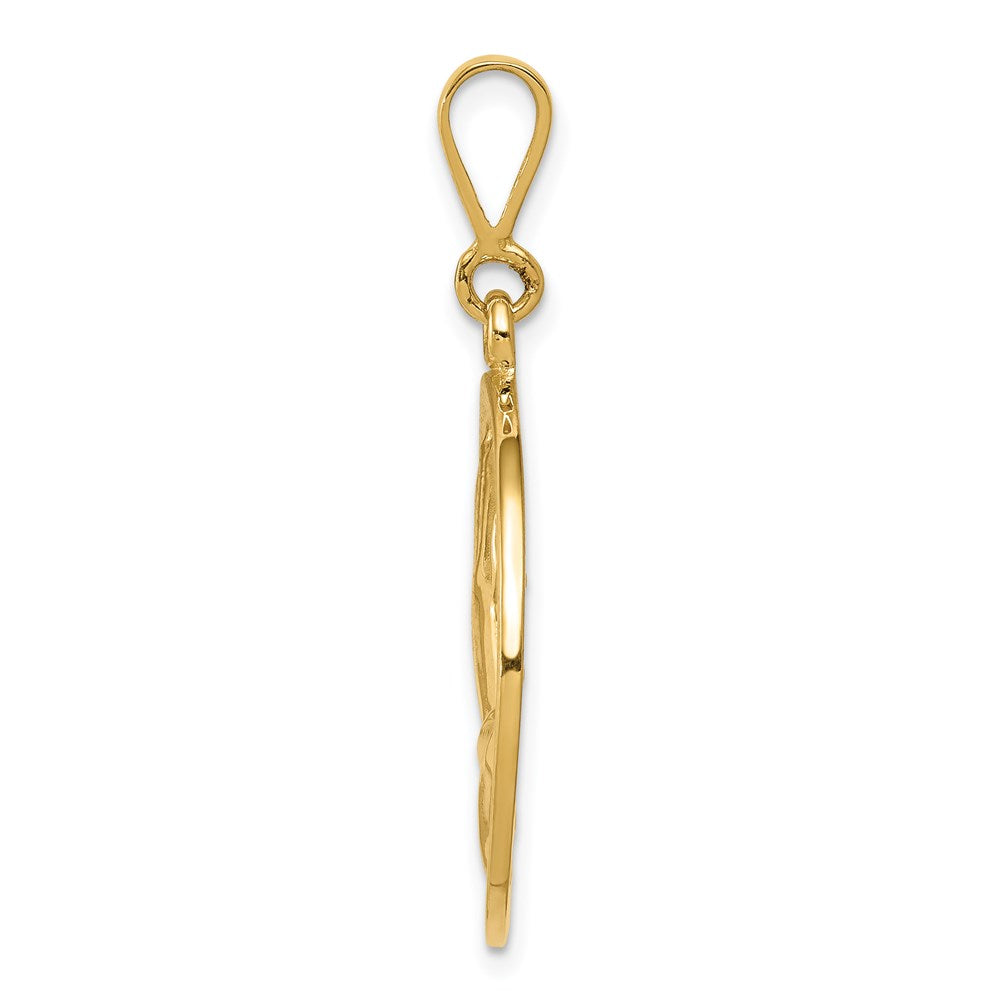 14K Reversible Praying Hands and Serenity Prayer Pendant