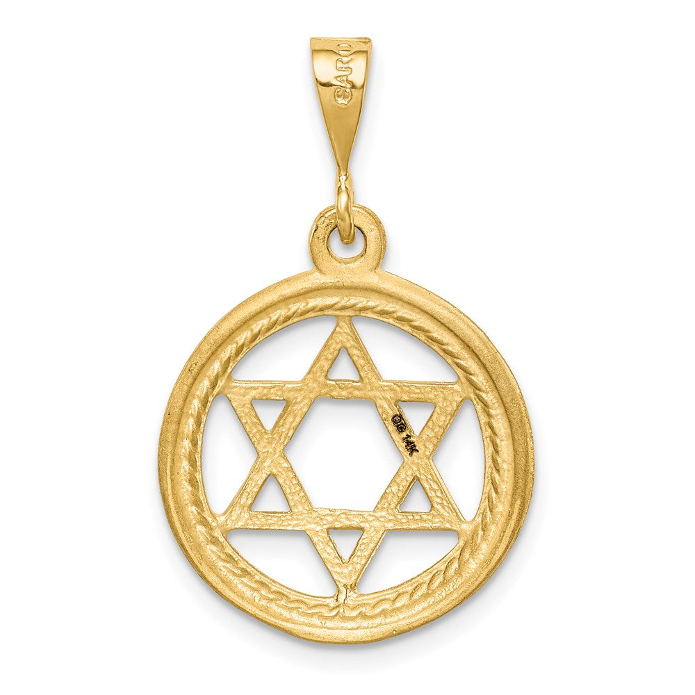 14k Star Of David Round Charm