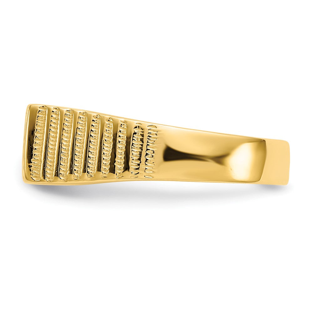 14k 15.0x7.0mm Rectangle Open Back Mens Signet Ring