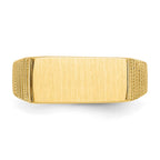 14k 15.0x7.0mm Rectangle Open Back Mens Signet Ring