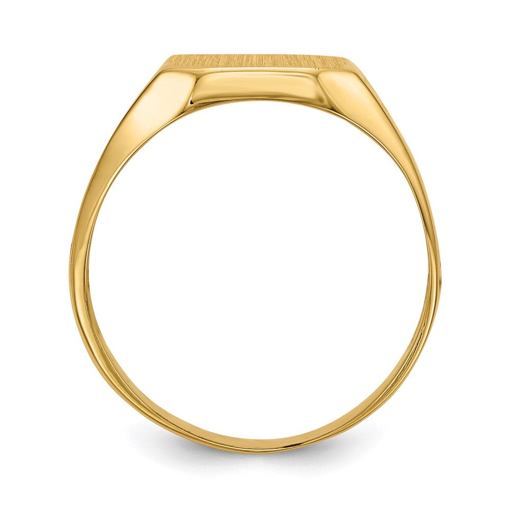 14k 10.5x9.0mm Octagon Open Back Mens Nugget Signet Ring
