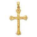 14k Satin Diamond-cut Crucifix Charm