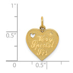 14k VERY SPECIAL SIS Heart Charm