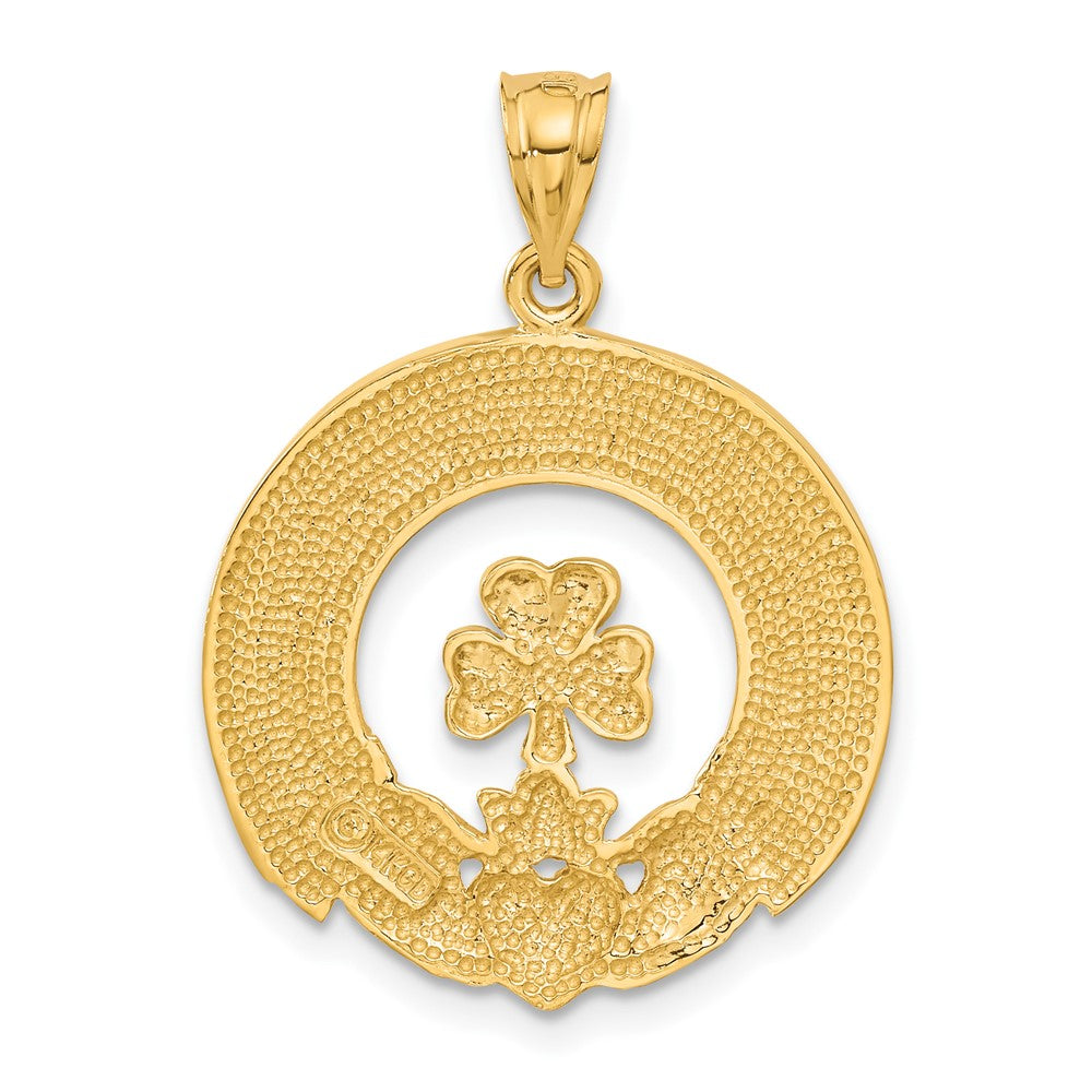 14k FRIENDSHIP LOYALTY LOVE Claddagh Pendant