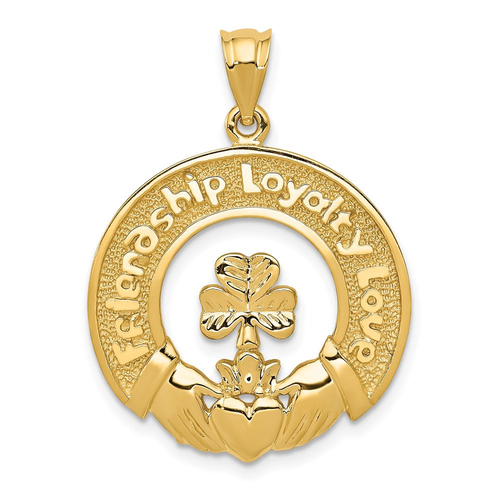 14k FRIENDSHIP LOYALTY LOVE Claddagh Pendant