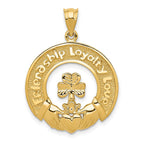 14k FRIENDSHIP LOYALTY LOVE Claddagh Pendant