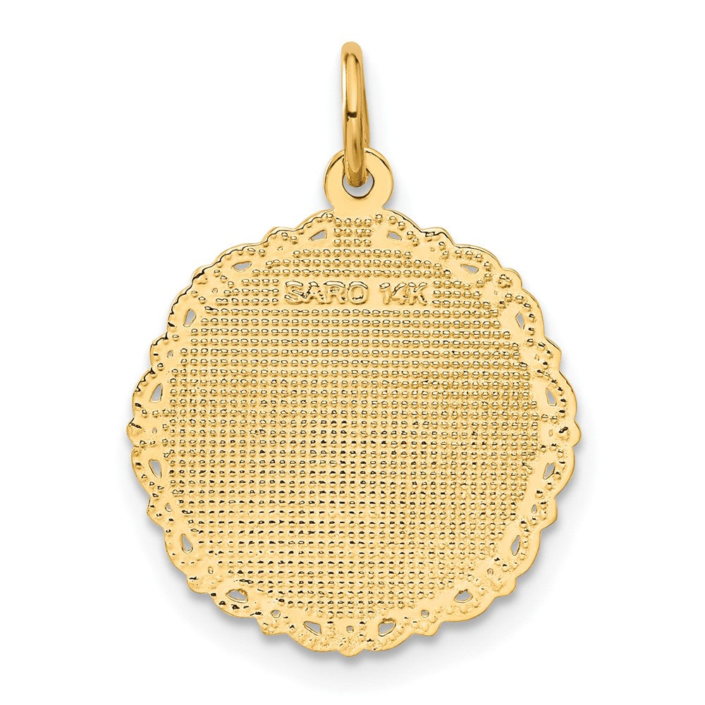14k RN Registered Nurse Textured Back Disc Charm