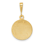 14K Polished and Satin Raphael Angel Round Pendant