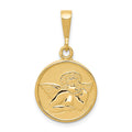 14K Polished and Satin Raphael Angel Round Pendant