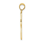14k Greek Key Filigree Cross Pendant