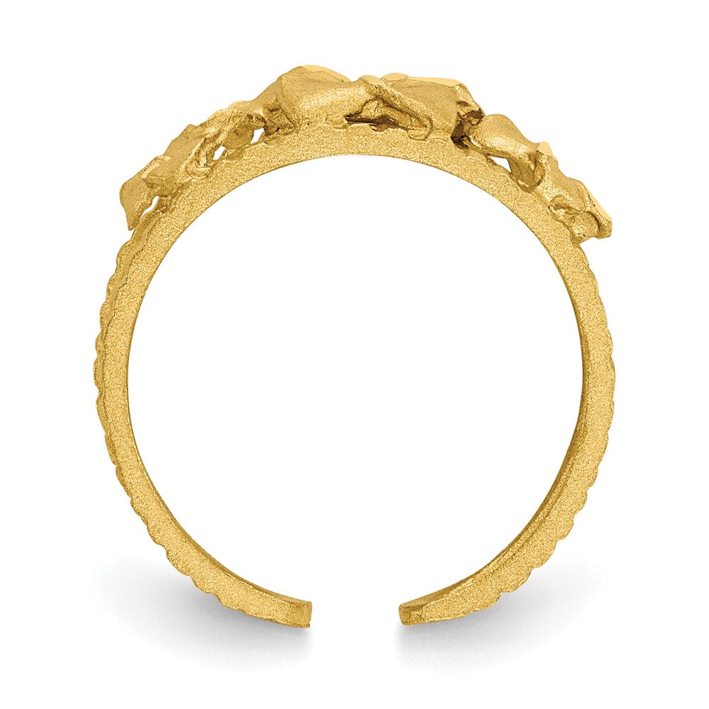 14k Diamond-cut Plumeria Toe Ring
