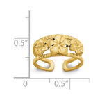 14k Diamond-cut Plumeria Toe Ring